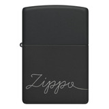 Zippo Black Matte Cursive